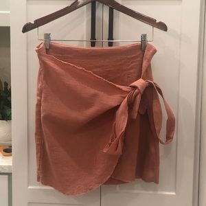 LF Wrap-Tie Skirt in Coral